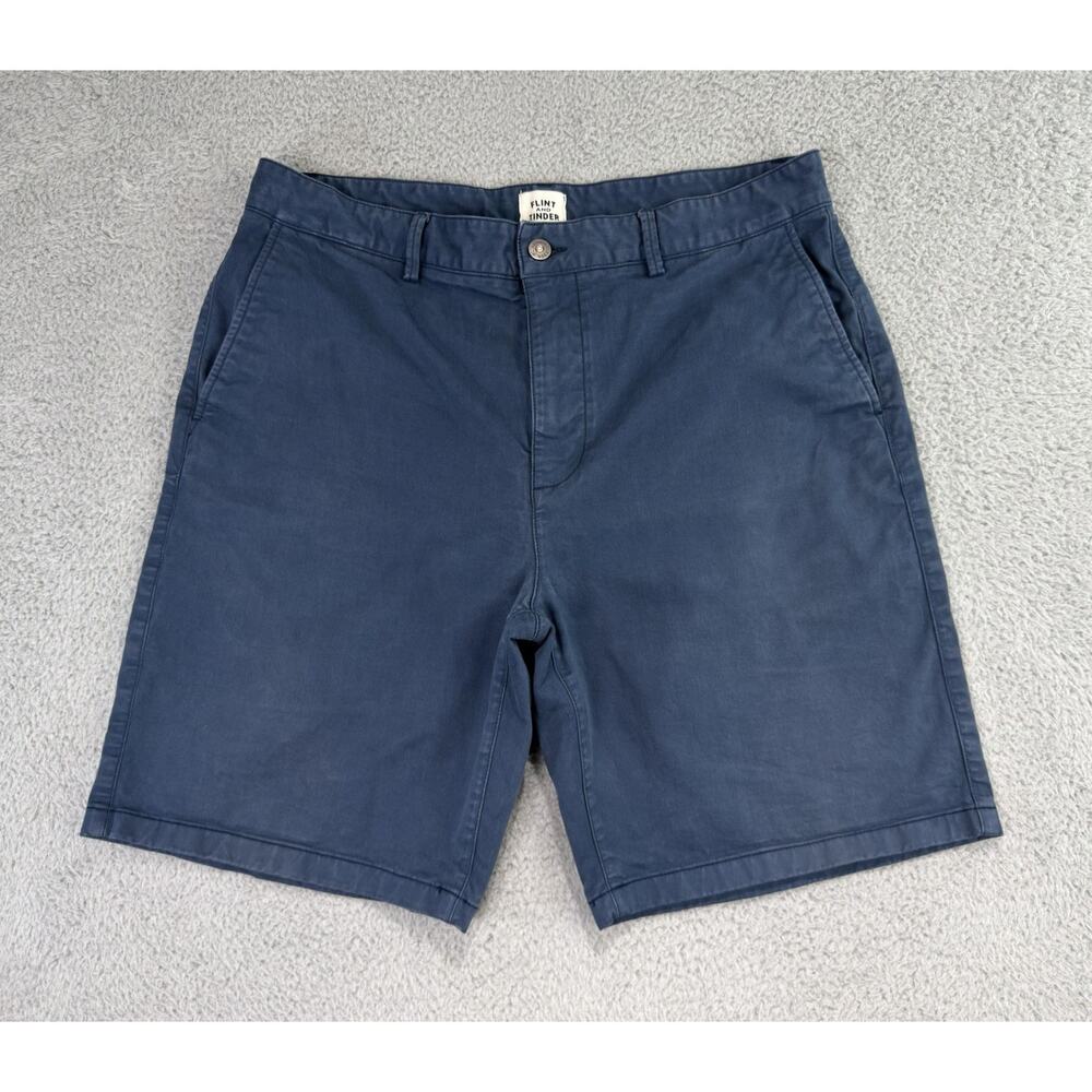 Flint Tinder Shorts 9” Men Sz 34 Khaki 365 Chino Stretch Outdoor Huckberry Hike